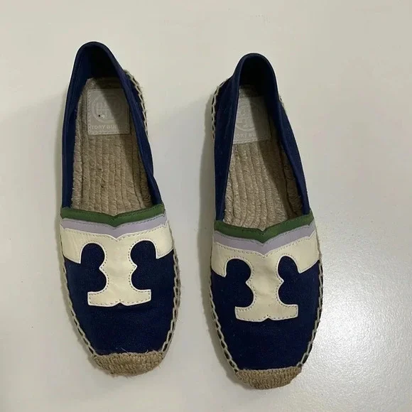 Tory Burch Espadrille Canvas Flats - Size 7 - Picture 1 of 5